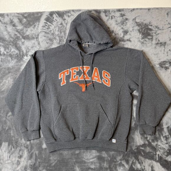 Vintage Y2K NCAA Texas State Long Horns Pullover Gray Hoodie Size Medium - Picture 1 of 7